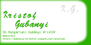 kristof gubanyi business card