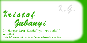 kristof gubanyi business card